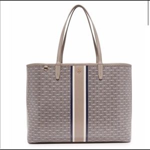 Tory Burch Gemini Link Coated Canvas Tote Handbag